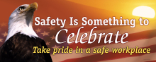 Patriotic banner to show American pride and commitment to safety, used to celebrate team achievements and goals.