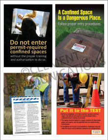 Specialty Focus Pack 4: Confined Spaces safety posters and meeting guide set by Clement