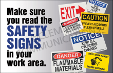 Read and understand safety signs to prevent accidents and promote a safe workplace.