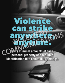 Violence Can Strike Safety Poster with a bold visual message promoting workplace security and conflict awareness.