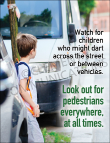 Watch For Children Pedestrian Safety Poster