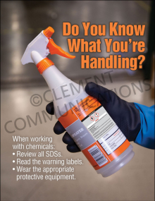 Chemical HazCom – Labels safety poster from the Powerful Posters series, designed to help employees recognize and safely handle chemical substances.