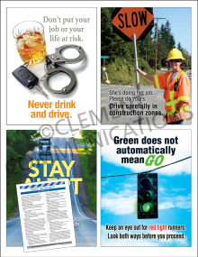 Driving Safety Focus Pack 2: General 2 safety posters and meeting guide set by Clement