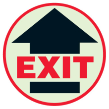 Floor Safety Signs - Glow in the Dark Exit