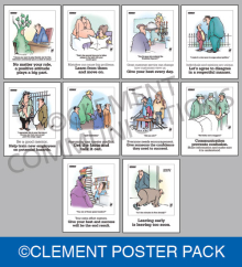 A collection of motivational posters featuring the "Herman" comic character, designed to improve workplace culture and employee engagement through humor.