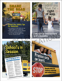 Driving Safety Focus Pack 5: School Safety posters and meeting guide set by Clement