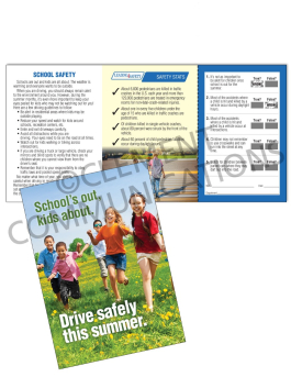 Drive Safe Card Driving Safely – School – Safety Pocket Guide with Quiz Card