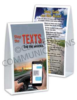 Drive Safe Card Driving Safely – Stop the Texts – Table-top Tent Cards