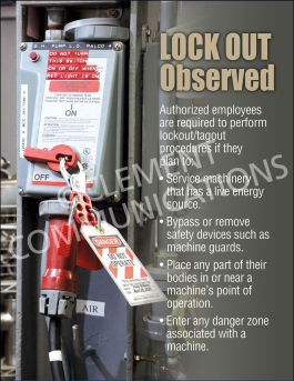 Lock Out Provison Lockout Observed Safety Poster | LOTO Compliance | Clement