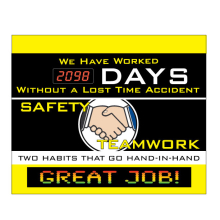 LED Message Safety Scoreboard - Safety Teamwork