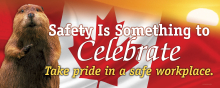 Canadian workplace safety banner promoting the celebration of safety achievements and success.