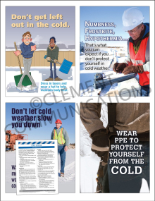 Outdoor Focus Pack 2: Cold Stress safety posters and meeting guide set by Clement