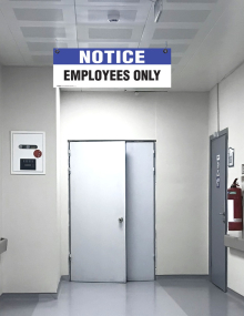 Notice: Employees Only Ceiling Signs