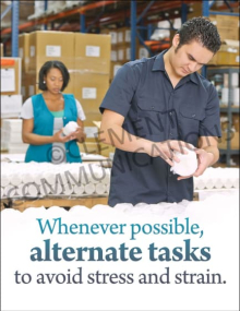 Ergonomics Alternate Tasks Avoid Stress Strain Poster
