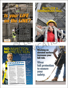 Specialty Focus Pack 2: Fall Protection safety posters and meeting guide set by Clement
