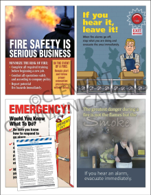 Emergency Preparedness: Fire Safety posters and meeting guide set by Clement