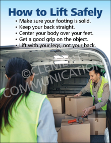 How to Lift Safely Safety Poster 