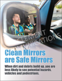 Clean Mirrors Are Safe Mirrors Driver Safety Poster