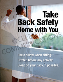 Take Back Safety Home With You Safety Poster featuring the message "Take Back Safety Home with You" to encourage safe lifting and ergonomic habits outside of work.