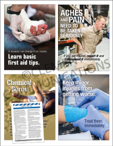 First Aid Focus Pack 1: General First Aid safety posters and meeting guide set by Clement