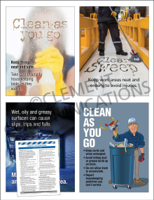 Housekeeping Focus Pack 1: General safety posters and meeting guide set by Clement