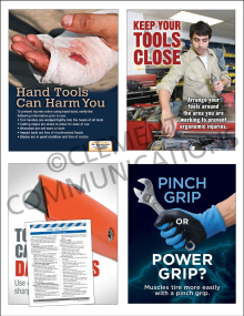 Tool Safety Focus Pack 1: Hand Tools safety posters and meeting guide set by Clement