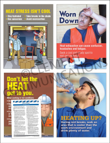 Outdoor Focus Pack 3: Heat Stress safety posters and meeting guide set by Clement