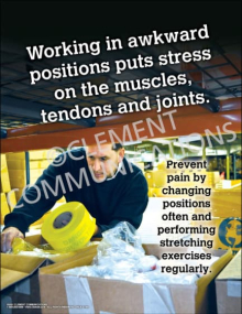 Ergonomics Working in Awkward Positions Safety Poster