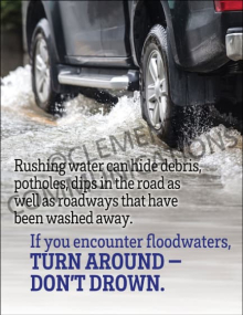 If You Encounter Flood Waters Safety Poster