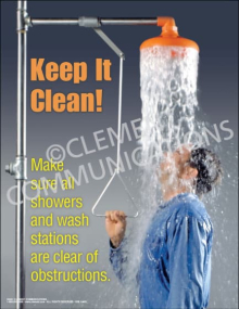 Keep It Clean Eyewash & Shower Station Safety Poster