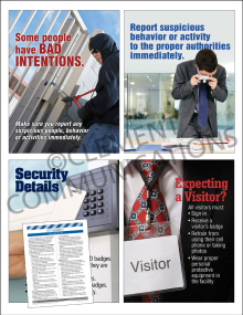 Emergency Preparedness: Site Security safety posters and meeting guide set by Clement