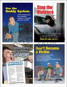 Emergency Preparedness: Workplace Violence safety posters and meeting guide set by Clement