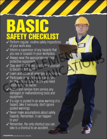 Basic Safety Checklist Facility Compliance Poster
