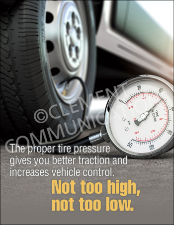 Proper Tire Pressure Driver Safety Poster