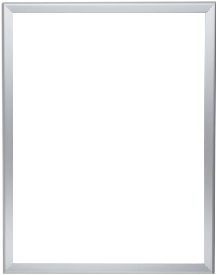 17" x 22" silver aluminum snap-open poster frame with an acrylic cover, designed for easy safety poster rotation and protection in industrial settings.