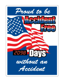 Motivational Safety Scoreboards - Proud To Be Accident Free