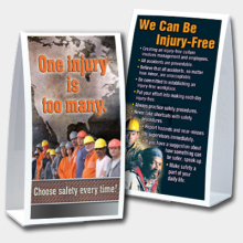 Injury-Free Culture - One is Too Many - Table-top Tent Cards