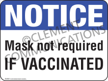 Notice - Mask Not Required If Vaccinated