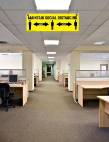 Social Distancing Corrugated Plastic Ceiling Sign