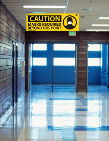 Mask Required Corrugated Plastic Ceiling Sign