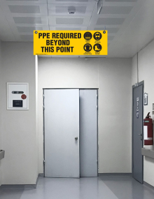 PPE Required Corrugated Ceiling Sign
