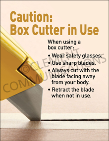 Caution Box Cutter Poster