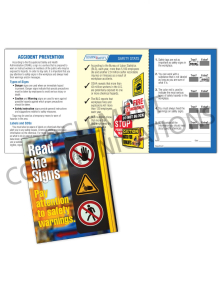 Accident Prevention - Signs - Safety Pocket Guide with Quiz Card