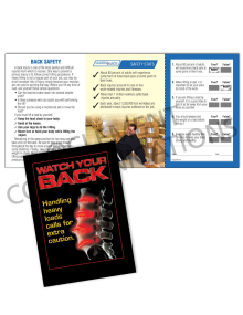 Back Safety – Spine – Safety Pocket Guide with Quiz Card