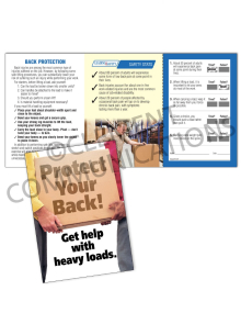 Back Safety – Heavy Box – Pocket Guide with Quiz Card