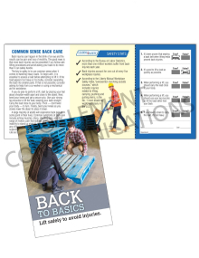 Back Safety – Basics – Safety Pocket Guide with Quiz Card