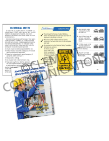 Electrical Safety – Your Life Depends on It – Safety Pocket Guide with Quiz Card