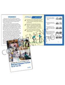 Ergonomics – Jobs – Safety Pocket Guide with Quiz Card