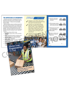 Ergonomics – Posture – Safety Pocket Guide with Quiz Card
