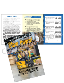 Forklift Safety - Slow Down Safety Pocket Guide with Quiz Card